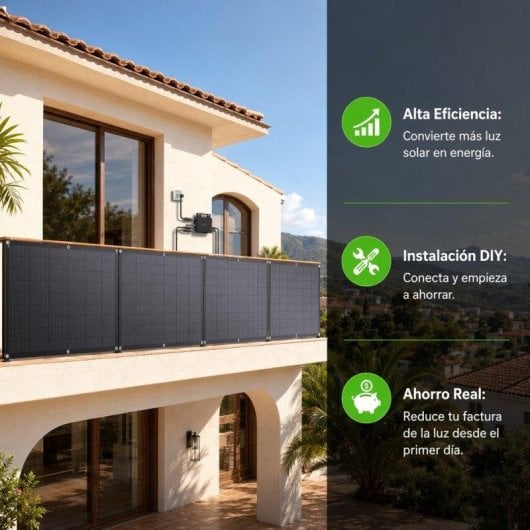 Panel Solar Flexible Lionshee Kit Solar Balcón 800W 4 Paneles Microinversor WiFi IP67