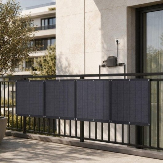Panel Solar Flexible Lionshee Kit Solar Balcón 800W 4 Paneles Microinversor WiFi IP67