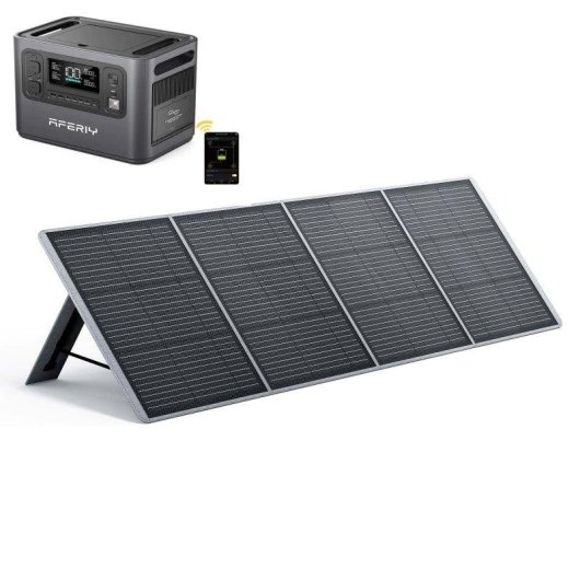 Stazione di energia AFERIY Nomad1800 + 1024Wh 9 porte AC/DC/USB Batteria LiFePO4 Ricarica solare veloce