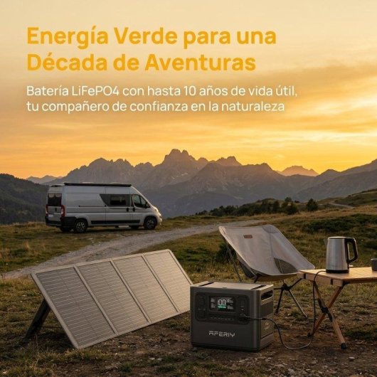 Stazione di energia AFERIY Nomad1800 + 1024Wh 9 porte AC/DC/USB Batteria LiFePO4 Ricarica solare veloce