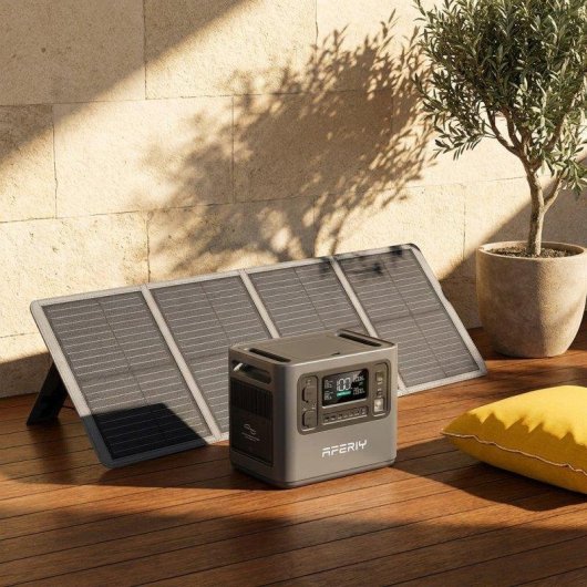 Stazione di energia AFERIY Nomad1800 + 1024Wh 9 porte AC/DC/USB Batteria LiFePO4 Ricarica solare veloce