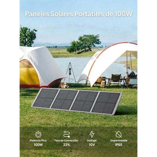 Estação de energia AFERIY 512Wh 8 portas AC/DC/USB Bateria LiFePO4 Painel solar 100W