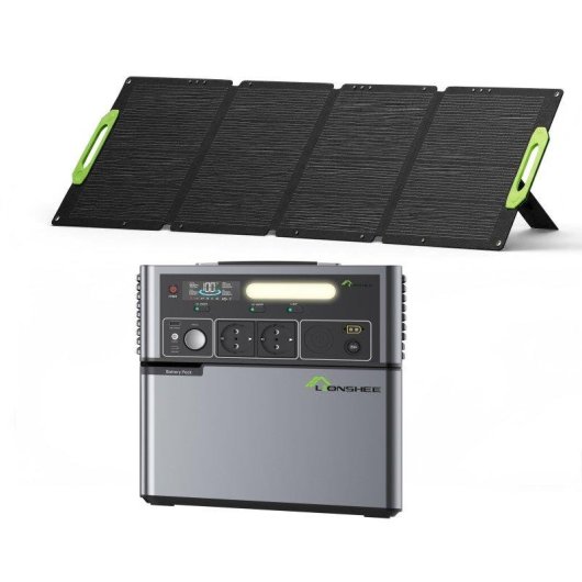 Générateur Solaire Lionshee 400W Pliable 2500W Inverseur Batterie 1024Wh IP67