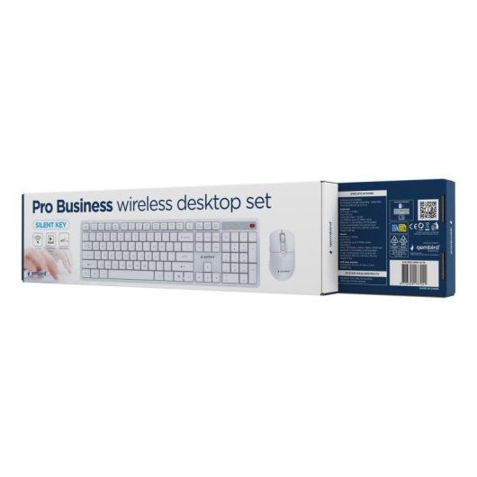 Tastiera Gembird KBS-WMS-01-W completa wireless con mouse bianco US International