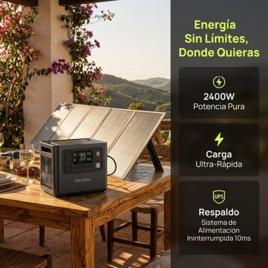 Stazione di energia Aferiy 2048Wh 2400W 13 porte Batteria LiFePO4 Solare
