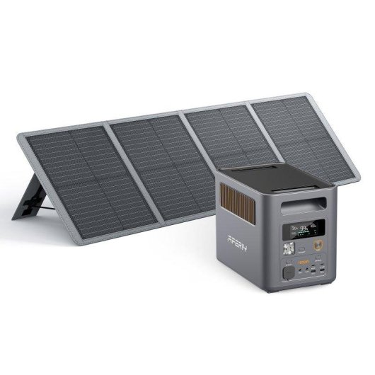 Estação de energia AFERIY Nomad1800 1024Wh 9 portas AC/DC/USB Bateria LiFePO4 Carregador solar dobrável