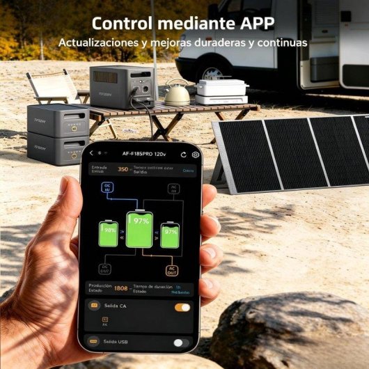 Estação de energia AFERIY Nomad1800 1024Wh 9 portas AC/DC/USB Bateria LiFePO4 Carregador solar dobrável
