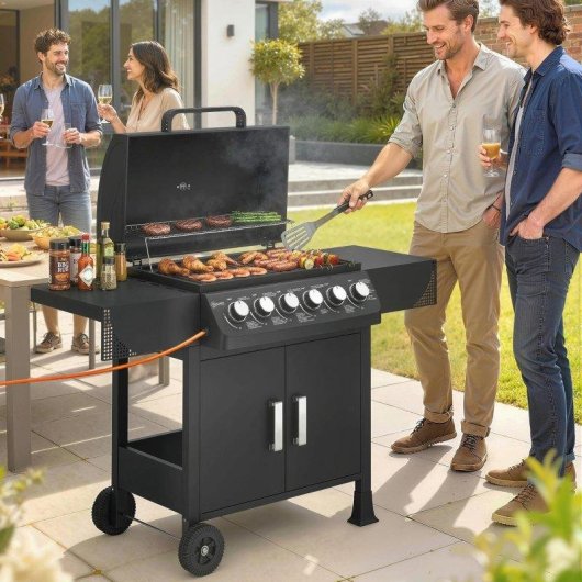 Barbecue a Gas Welltin 6 Bruciatori Termometro Armadio