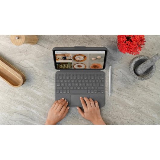 Funda con teclado Logitech Combo Touch para iPad (10ª generación) Gris