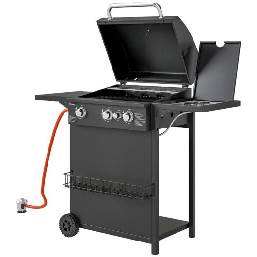 Barbacoa de Gas Welltin 3 Quemadores Lateral Termómetro 123x58x98 cm