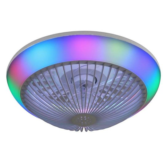 Deckenventilator mit Licht Welltin EU-KBS-W15K001-WH 38cm LED RGB DC Motor Leise Reversibel App Fernbedienung