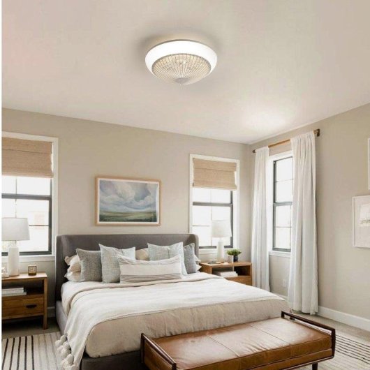 Deckenventilator mit Licht Welltin EU-KBS-W15K001-WH 38cm LED RGB DC Motor Leise Reversibel App Fernbedienung