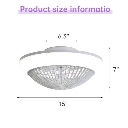 Deckenventilator mit Licht Welltin EU-KBS-W15K001-WH 38cm LED RGB DC Motor Leise Reversibel App Fernbedienung
