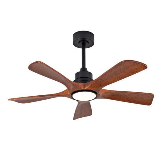 Ventilateur de Plafond avec Lumière Welltin EU42SH-5020BK-1L 42'' 6 Vitesses DC Silencieux Télécommande LED Réglable Hiver