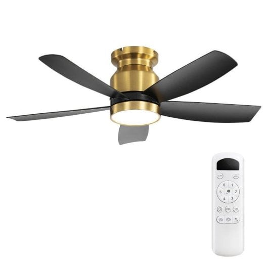 Deckenventilator mit Licht Welltin EU-KBS-42K030-BG-DC-ABS-BK 42'' 6 Stufen DC Motor Leise Fernbedienung