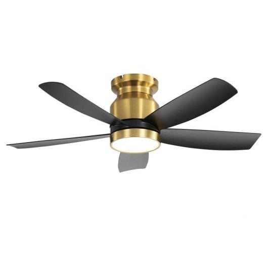 Deckenventilator mit Licht Welltin EU-KBS-42K030-BG-DC-ABS-BK 42'' 6 Stufen DC Motor Leise Fernbedienung
