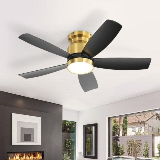 Deckenventilator mit Licht Welltin EU-KBS-42K030-BG-DC-ABS-BK 42'' 6 Stufen DC Motor Leise Fernbedienung