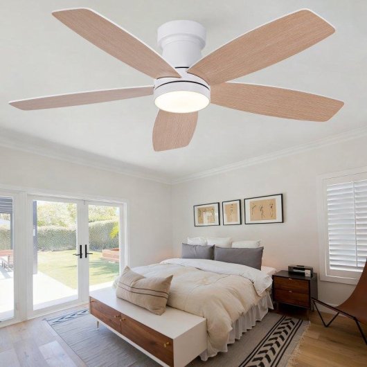 Ventoinha de Teto com Luz Welltin EU42WH-5028WH-1L 42" Motor DC Silencioso 6 Velocidades Comando