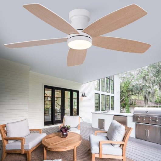 Ventoinha de Teto com Luz Welltin EU42WH-5028WH-1L 42" Motor DC Silencioso 6 Velocidades Comando