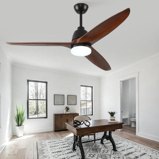 Deckenventilator mit Licht Welltin EU56SHT-1689BK-1LT 56'' DC Motor Leise 6 Stufen Fernbedienung