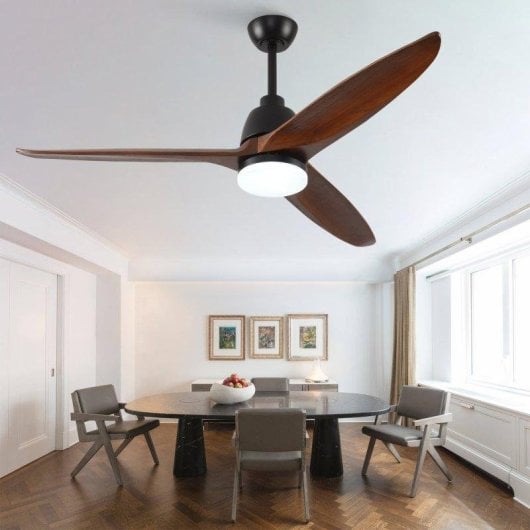 Deckenventilator mit Licht Welltin EU56SHT-1689BK-1LT 56'' DC Motor Leise 6 Stufen Fernbedienung