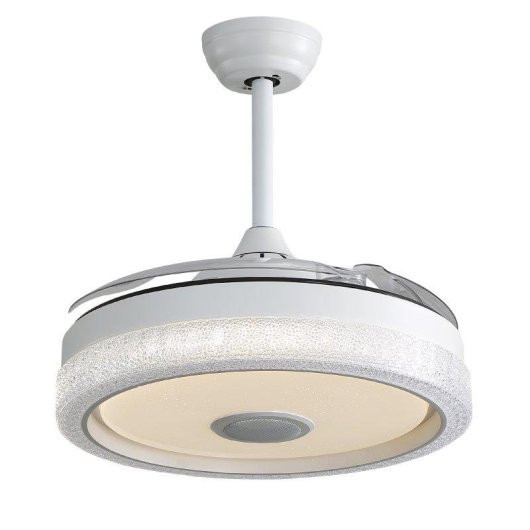 Deckenventilator mit Licht Welltin EU-KBS-Y42202 32W 107cm 6 Stufen Einklappbare Flügel Bluetooth RGB Fernbedienung