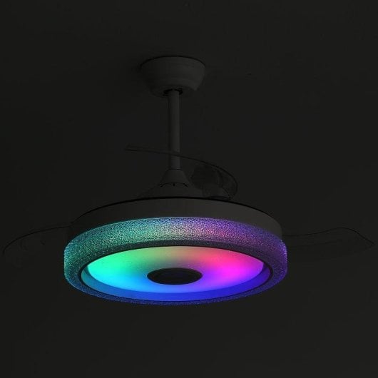 Deckenventilator mit Licht Welltin EU-KBS-Y42202 32W 107cm 6 Stufen Einklappbare Flügel Bluetooth RGB Fernbedienung