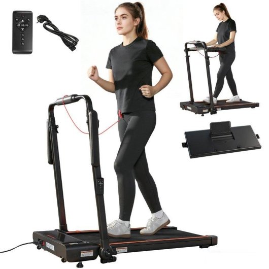 Cinta de Correr Plegable con Escritorio Welltin 2,5CV 12 km/h Pantalla LED Negra