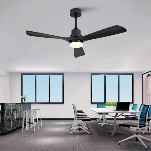 Ventilador de Techo con Luz Welltin EU52BK-1620BK-1L Motor DC 132 cm 6 Velocidades Silencioso con Mando Temporizador Función Invierno