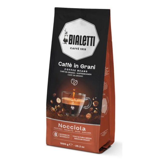 Granos de café Bialetti Nocciola 1 kg tueste medio 80% Arábica
