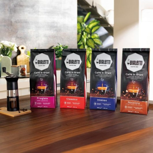 Granos de café Bialetti Nocciola 1 kg tueste medio 80% Arábica