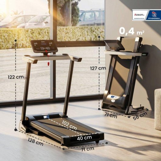 Cinta de Correr Plegable Eléctrica Welltin 12 km/h 500W LCD 12 Programas