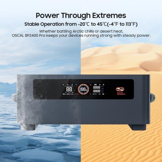Station d’énergie Oscal BP2400 Pro 2016Wh LiFePO4 Écran LCD Compatible Powermax 2400 Pro