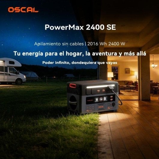 Estación de energía Oscal Powermax 2400 SE 2016Wh 8 puertos AC DC USB Batería LiFePO4 App