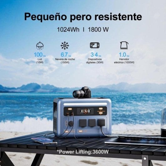 Estación de energía OSCAL Powermax1800 SE 1024Wh 11 puertos Batería LiFePO4 Panel solar 400W