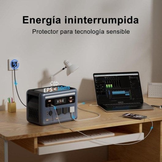 Estación de energía OSCAL Powermax1800 SE 1024Wh 11 puertos Batería LiFePO4 Panel solar 400W