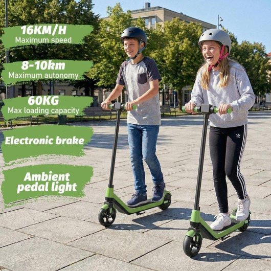 Patinete eléctrico Todimart T1 130W Autonomía 16km Freno electrónico Ruedas 6,5" Azul