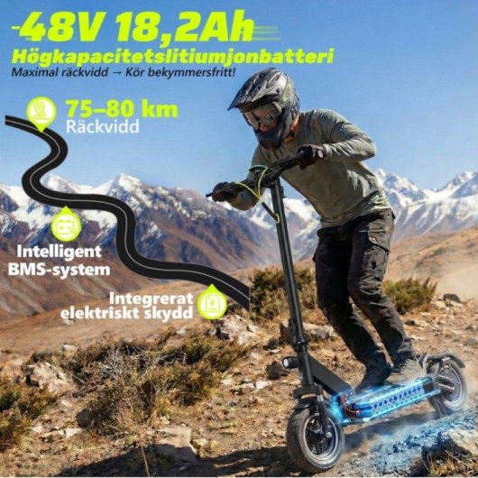 Patinete elétrico Todimart D6 Pro 500W Autonomia 70km Pneus 10'' Suspensão dianteira