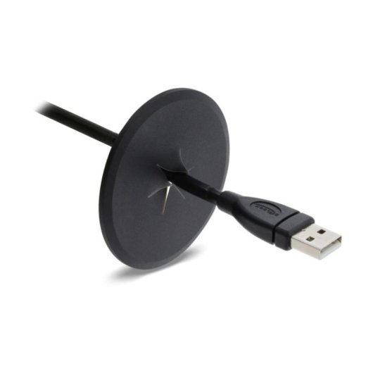 Pasacables Delock Redondo Silicona 65 mm Negro