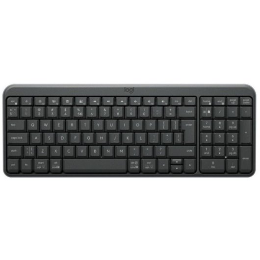 Teclado Logitech K250 sem fios RF e Bluetooth US International Grafite