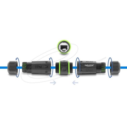 Cable DeLOCK 87174 RJ-12 plano 120 mm noir