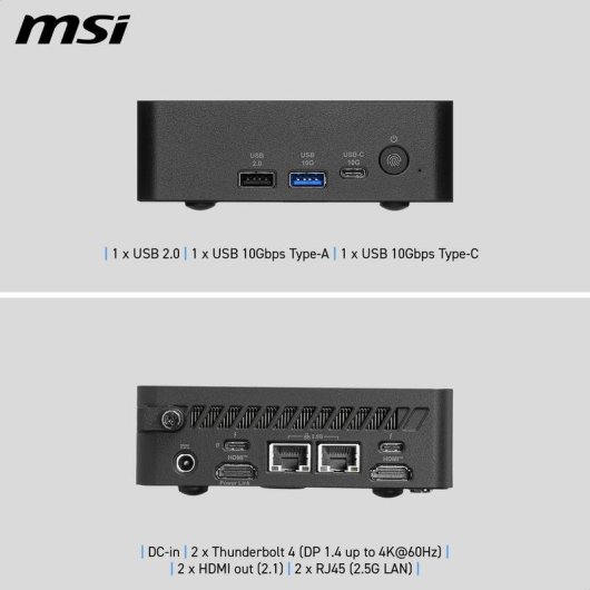 Barebone MSI Cubi NUC AI+ 3MG-003BEU Intel Core Ultra 9 386H Wi-Fi 7 Thunderbolt 4