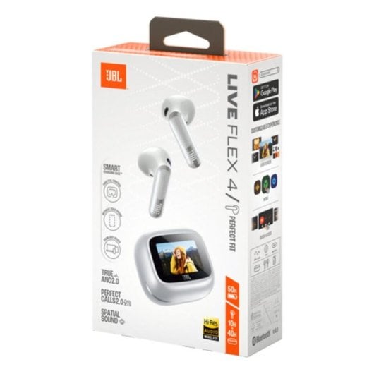 Auriculares JBL Live Flex 4 inalámbricos Bluetooth con cancelación de ruido y protección IP54 plata