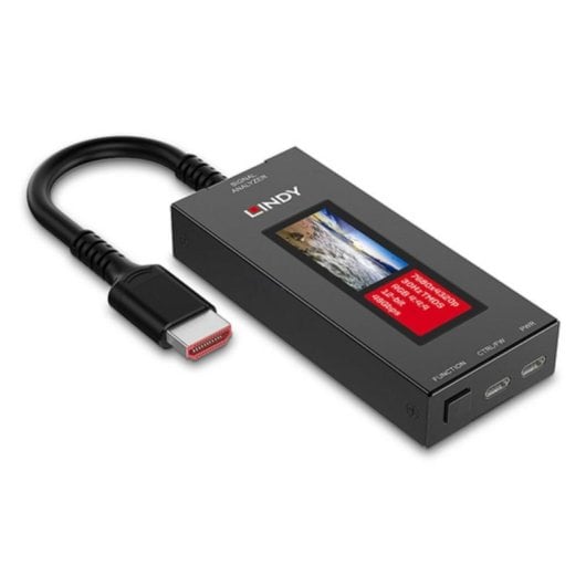 Analizador de señales Lindy HDMI 8K60 con pantalla LCD y soporte Dolby Atmos