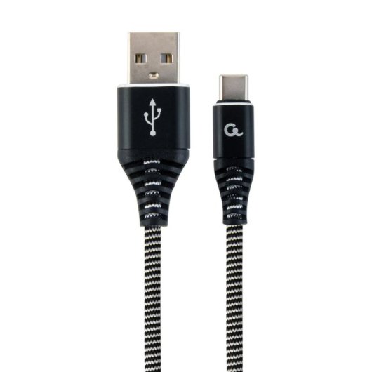 Câble USB Gembird CC-USB2B-AMCM-2M-BW 2 m USB A vers USB C tressé coton
