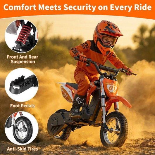 Motocicleta eléctrica infantil HillMiles MileRocket 1 300W 36V 4Ah