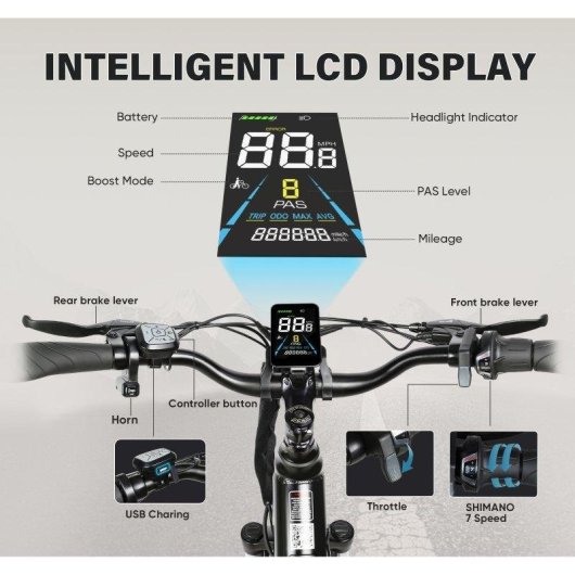 Bicicleta eléctrica Samebike RS-A01Pro-T 500W 36V 15Ah 50 km Azul