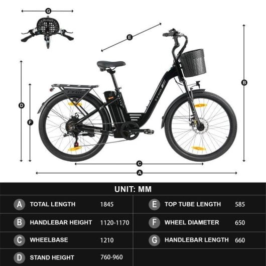 Bicicleta Eléctrica TTGO C2 Pro 250 W 36 V 18 Ah Ruedas 26"