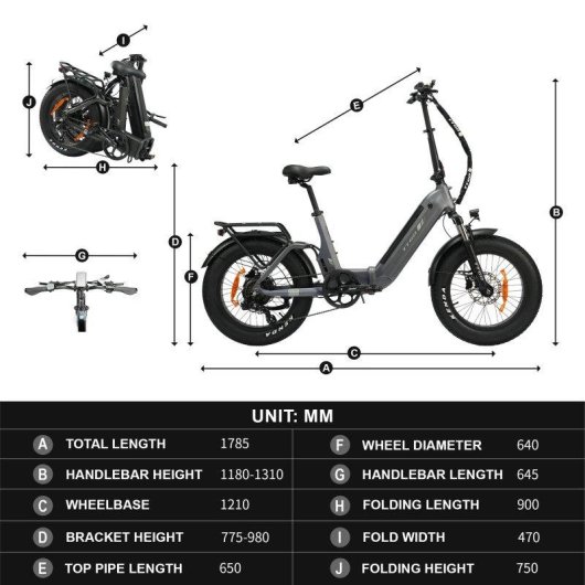 Bicicleta eléctrica plegable TTGO F6 Pro 250W 48V 18Ah 20"