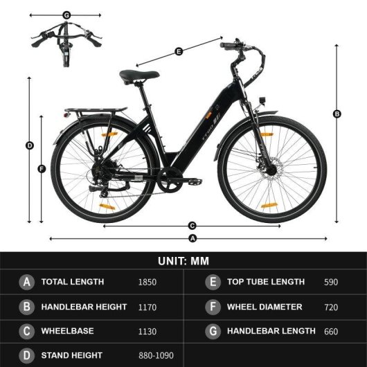 Bicicleta eléctrica TTGO C3 SE 250W 36V 18Ah 28" todoterreno